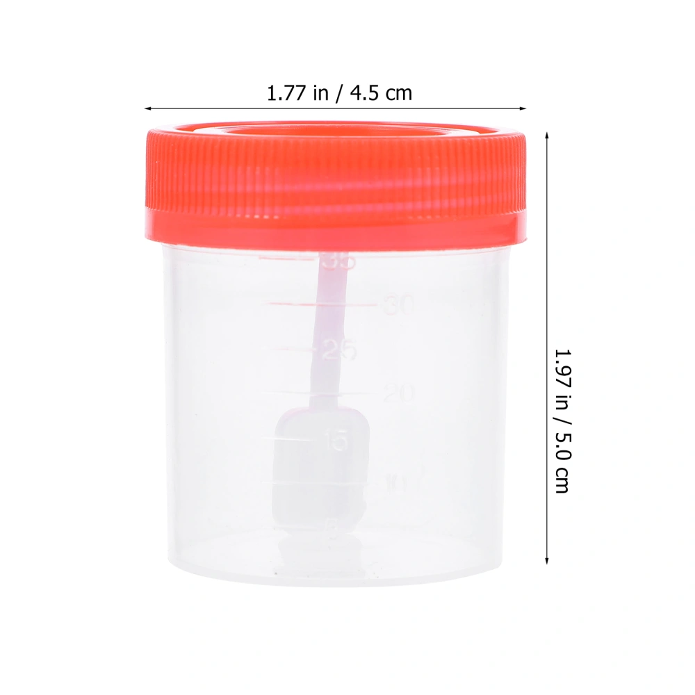 25pcs Disposable Plastic Specimen Cups 40ml Sample Cups Fecal Sample Cups