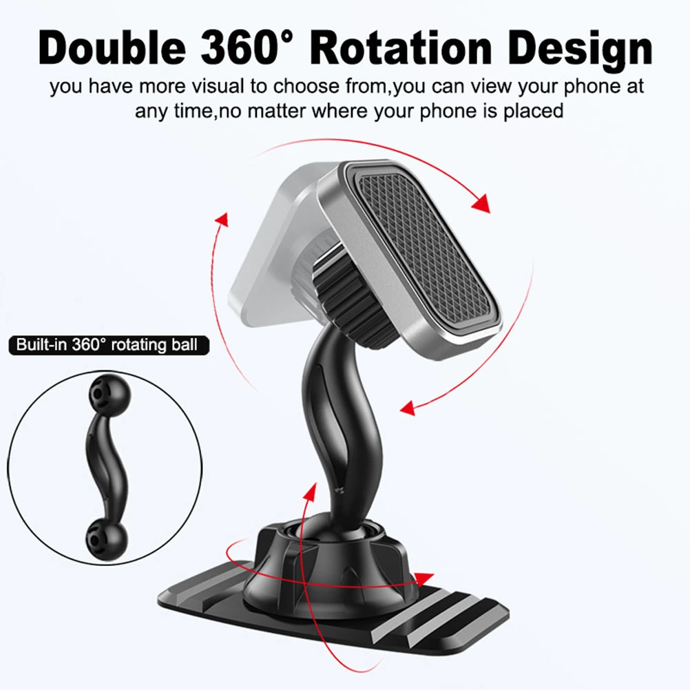Magnetic Phone Holder Car Dash Board Universal Magnet Smartphone Holders Mobile Phone Stand Mount Car Accessories (Grey Stripe)