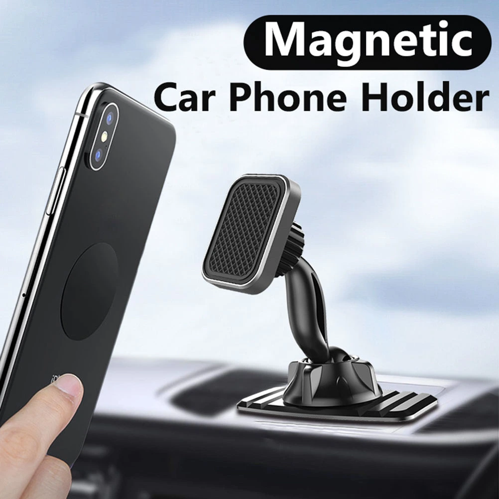 Magnetic Phone Holder Car Dash Board Universal Magnet Smartphone Holders Mobile Phone Stand Mount Car Accessories (Grey Stripe)