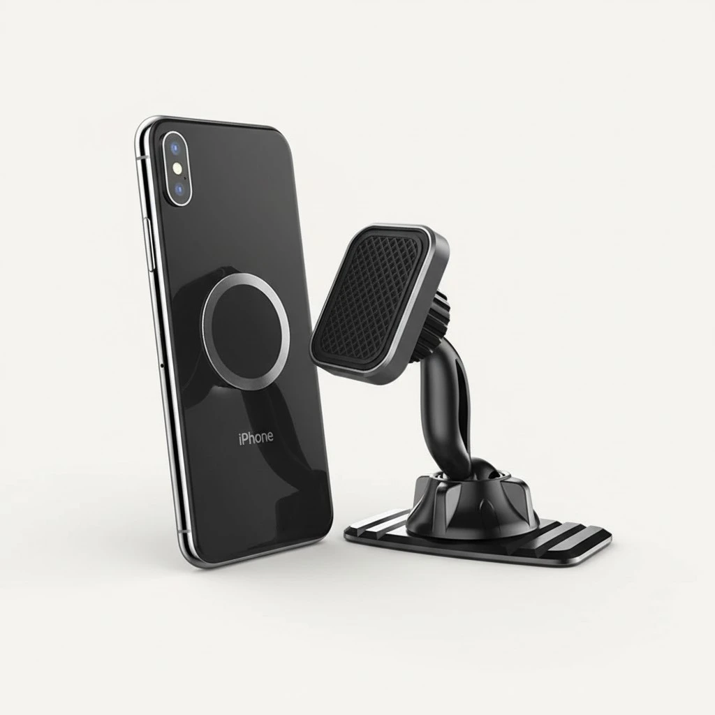 Magnetic Phone Holder Car Dash Board Universal Magnet Smartphone Holders Mobile Phone Stand Mount Car Accessories (Grey Stripe)