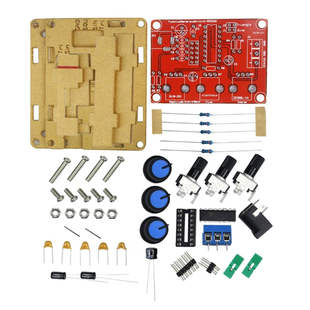 Durable XR2206 High Precision Function Signal Generator DIY Kit Sine Triangle Square Output 1Hz-1MHz Adjustable Frequency Amplitude