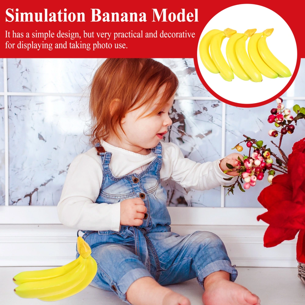 3pcs Banana Model Decor Simulation Banana Model Household Fruit Adornment