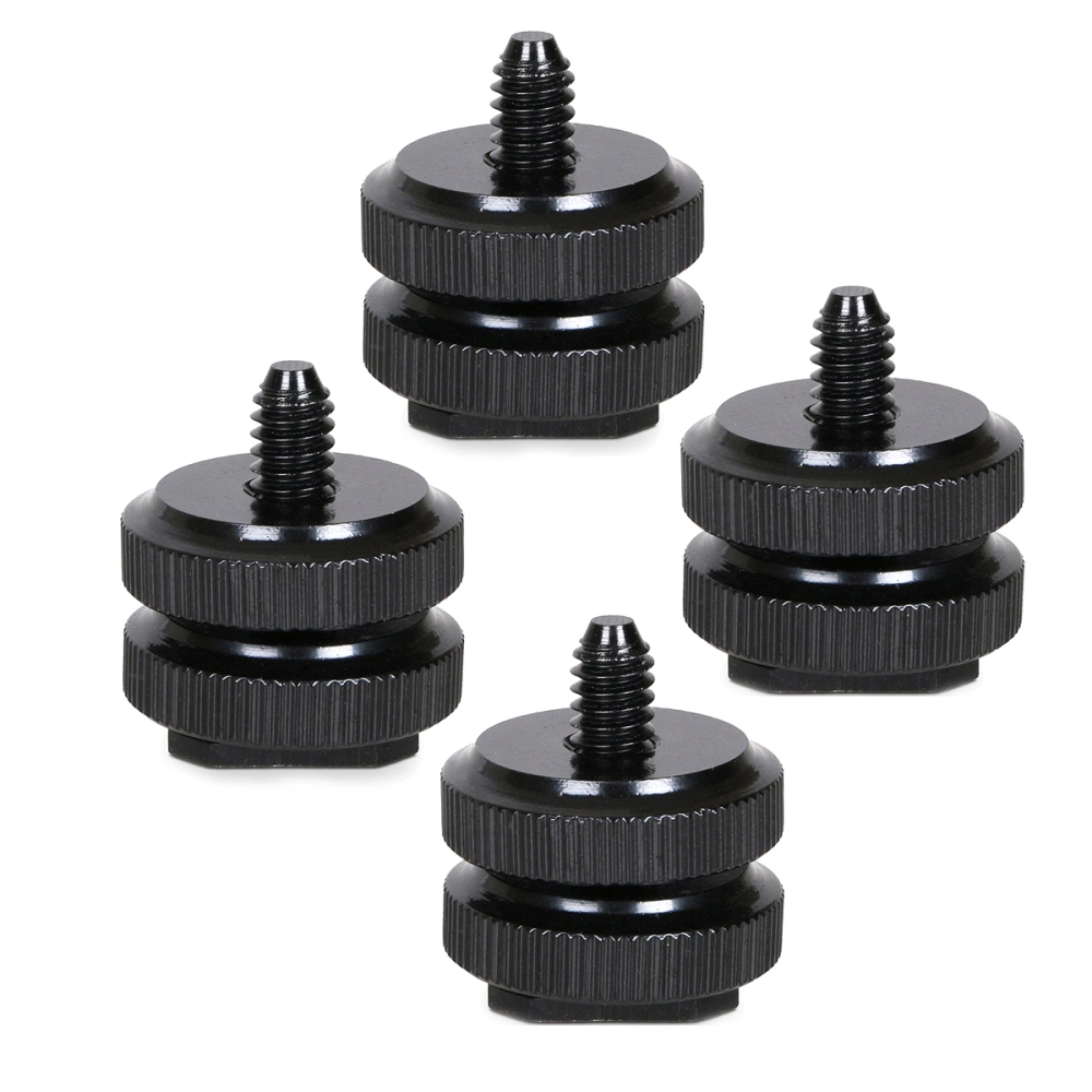 4PCS 1/4 Inch-20 Tripod Screw Adapter Flash Hot Shoe Mount for Canon/ Nikon/ SLR DSLR Camera Camcorder