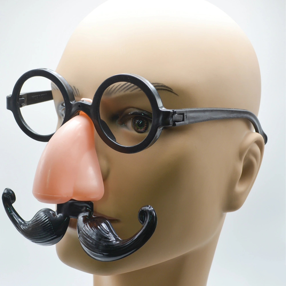 2pcs Halloween Party Gentleman Style Glasses Funny Fake Nose Eyewear Tricky Party Eyeglass Cosplay Party Dress up Props