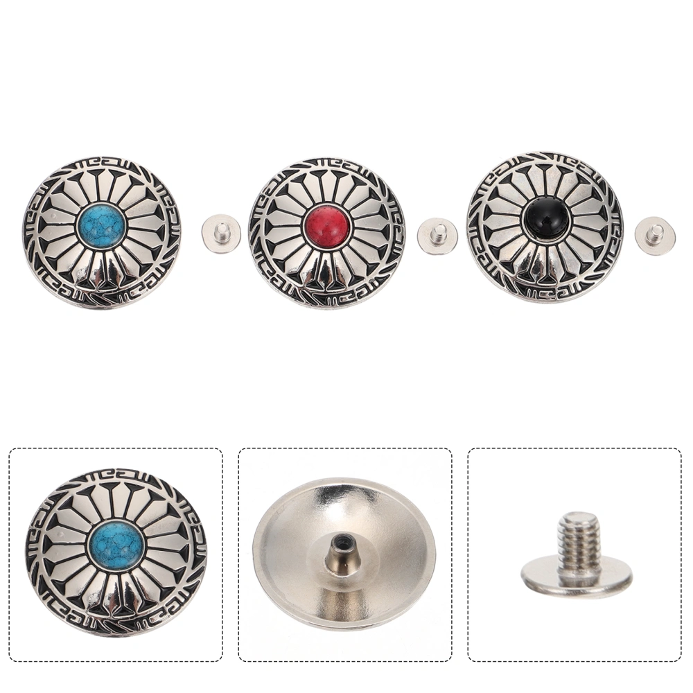 3 Sets DIY Zinc Alloy Suitcase Buttons Chrysanthemum Buttons Clothes Buttons