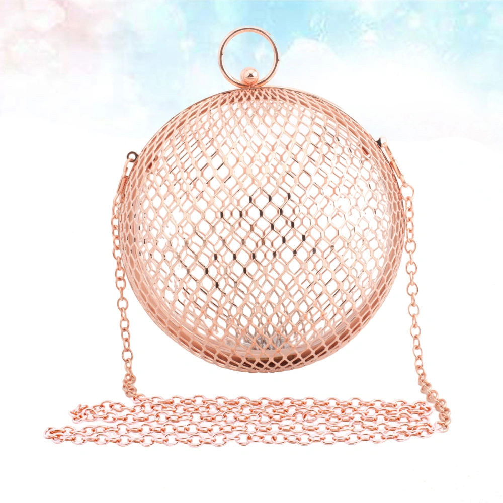 1PC Hollow-out Crossbody Bag Personalized Messenger Bag Fashion Chain Bag Ball Design Bag for Party Daily Rose Gold