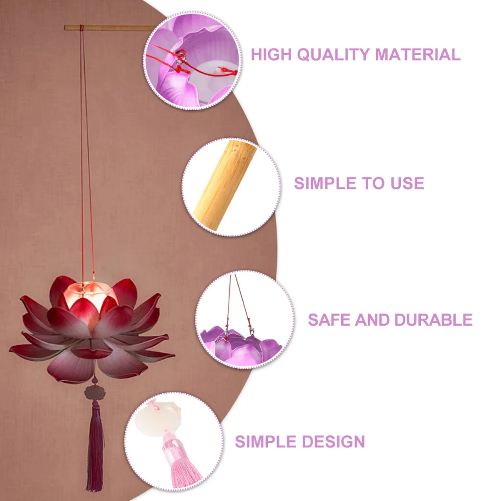 1PC Hand-held Lotus Lantern Ancient Costume Show Prop Lamp for Festival