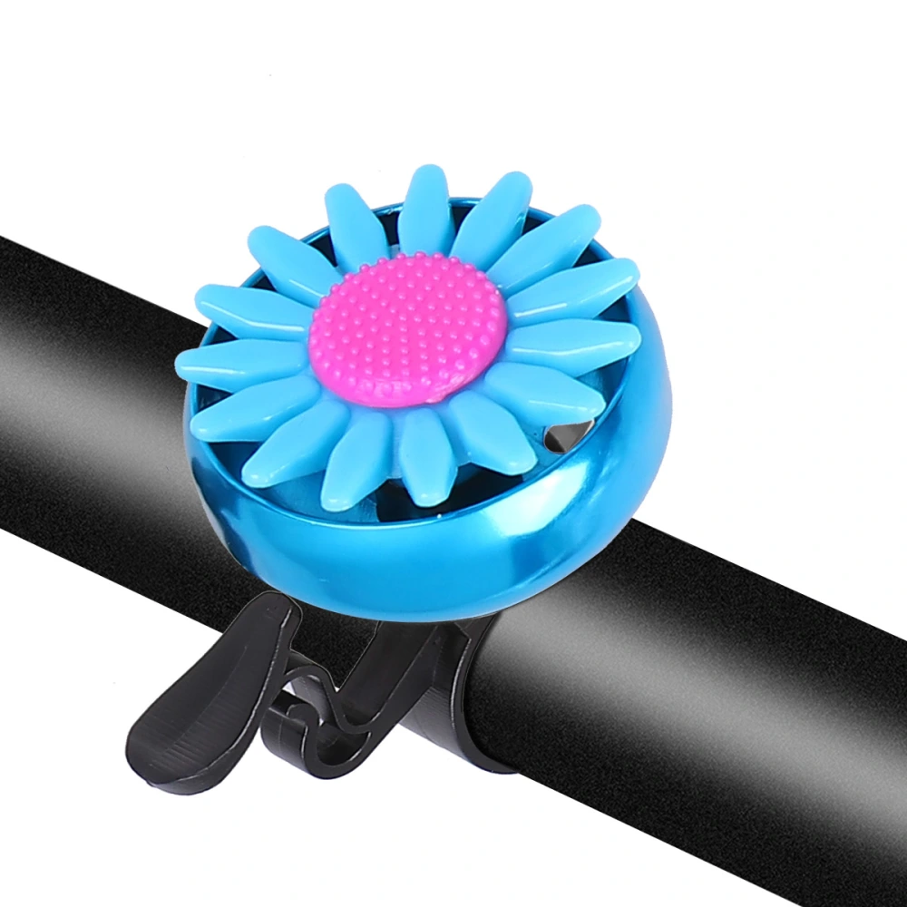 3pcs Aluminum Alloy Cuty Flower Bike Cycling Handlebar Ring Horn Sound Sunflower Bell Alarm (Red/Blue/Golden Each Color 1pc)