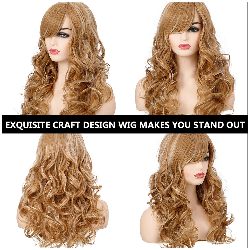 1Pc Women Long Curly Wig Daily Women Fashion Wig High Temperature Fiber Wig