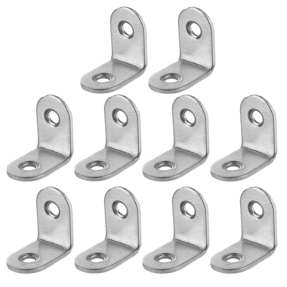 20pcs 2mm-Thick Stainless Steel 90 Degree Angle Brackets 25x25x16mm with 40pcs 4x16mm Screws