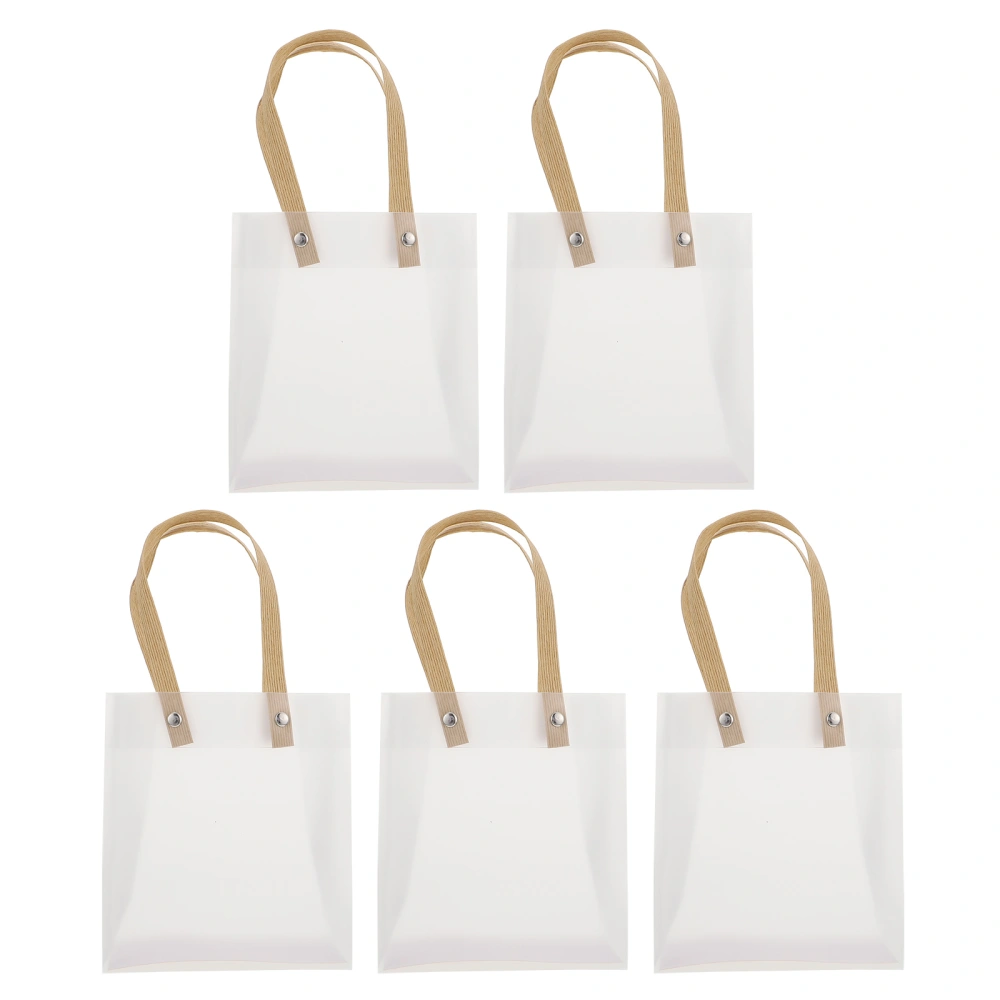 5pcs Gift Packing Bag Clear Tote Bag Wedding Candy Wrapping Bag Handheld Bags