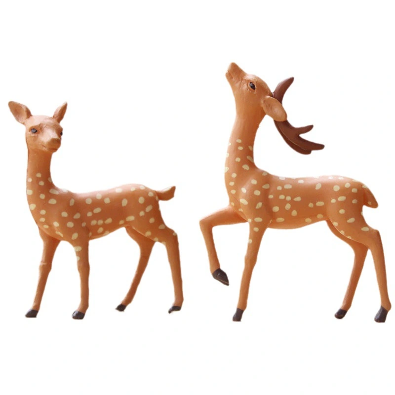 4pcs Mini Deer Figurines Miniature Cute Deer Figurine Micro Landscape Garden Animal Statues