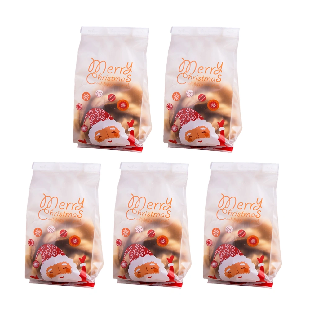 50PCS Christmas Candy Wrappers Bag Santa Claus Patterns Cookie Bag Flat Pocket Pastry Bag Printing Baked Biscuit Gift Wrap