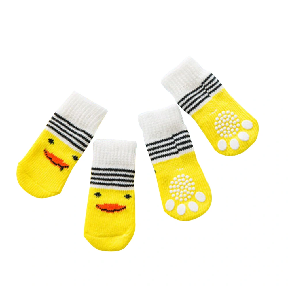 4Pcs Anti-slip Dog Sock Lovely Dog Socks Dog Foot Protector Anti-slip Puppy Sock Pet Dog Socks