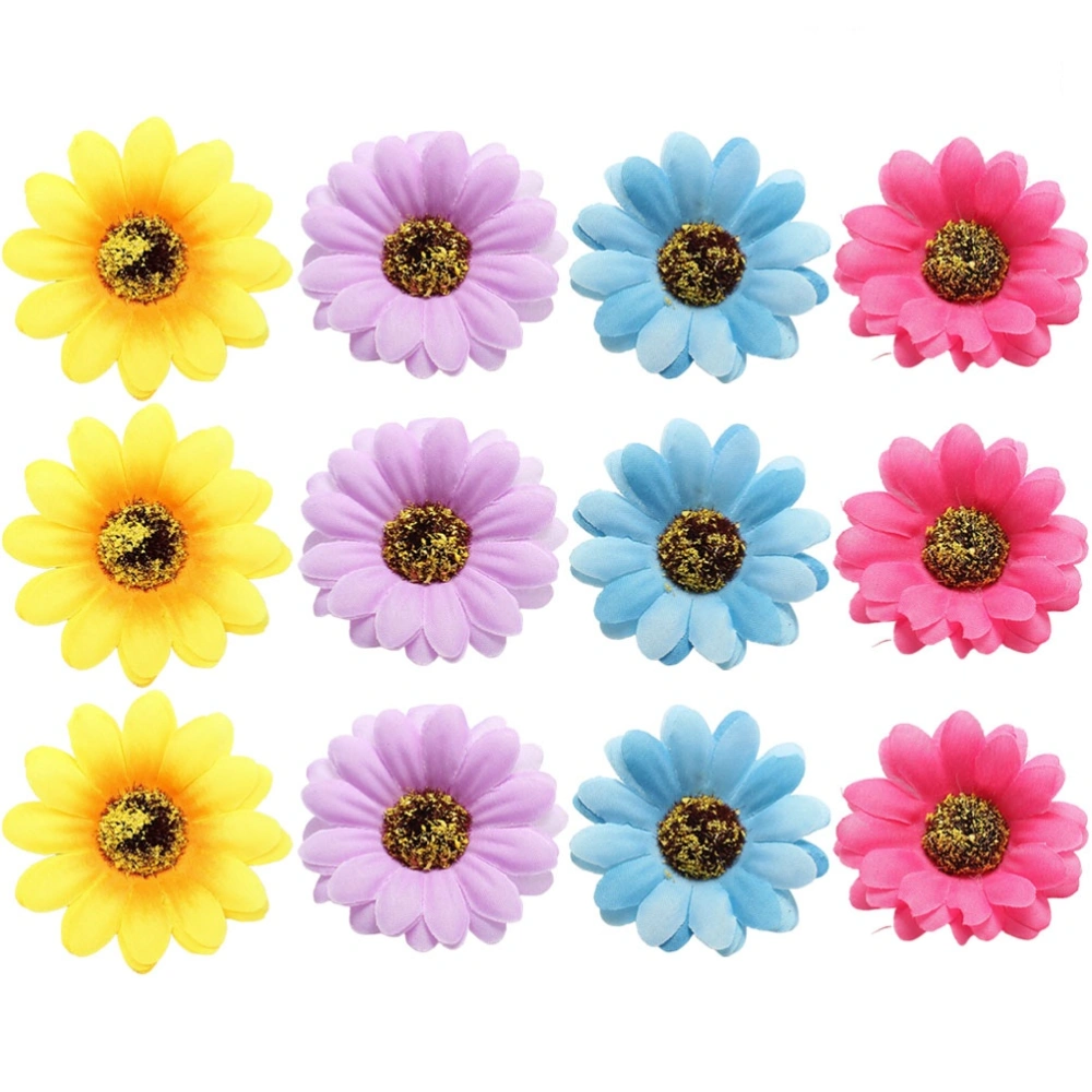 12pcs Flower Hair Clip Chic Hair Side Clip Bobby Pin Barrette Flower Brooches Headdress for Women Girls