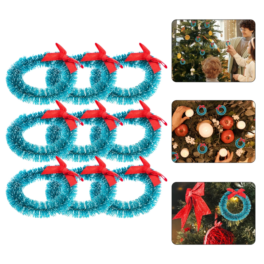 12pcs Small Christmas Wreath Ornament Wreath Christmas Mini Xmas Wreath