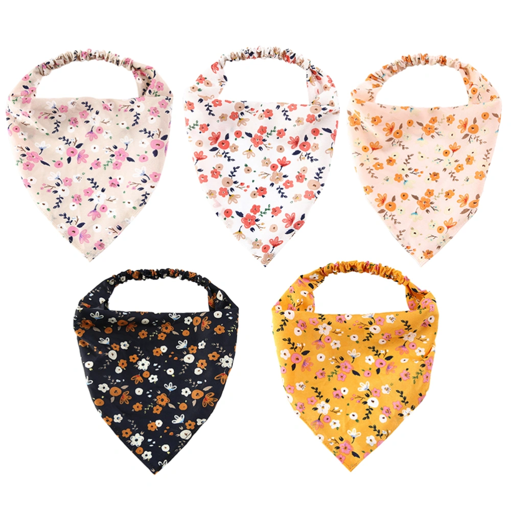 5pcs Bandana Headband Flower Hair Bandana Head Bands Women Hair Accessories