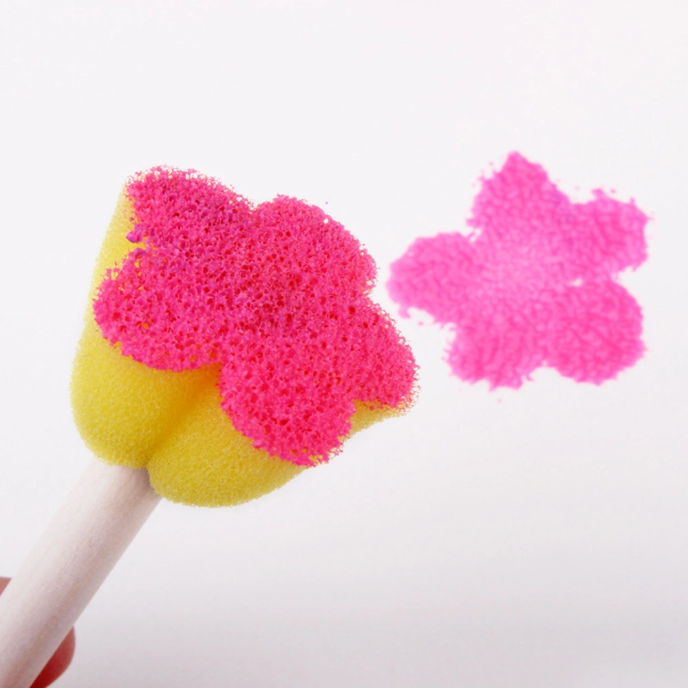 15Pcs Mini Flower Shaped Sponges Brush Set Kids Painting Tools Stippler  Art Painting Early Education Graffiti Tools