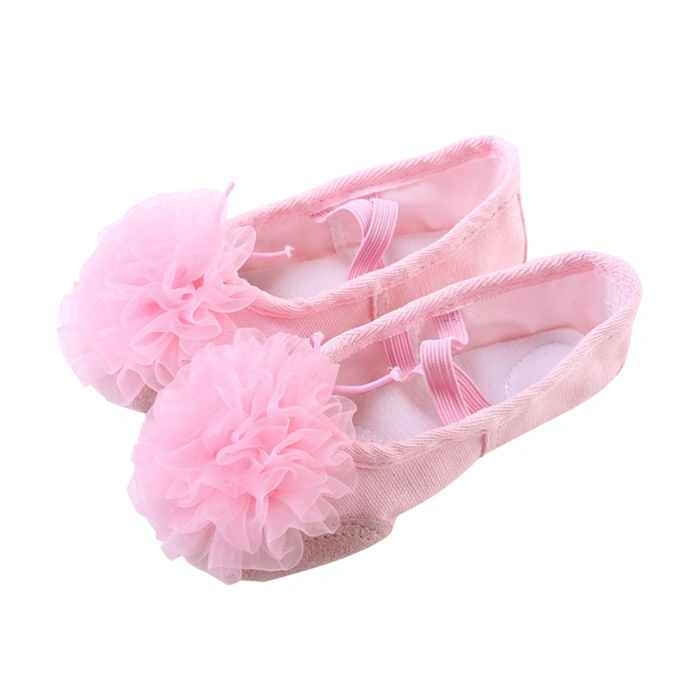 1 Pair of Kids Dance Shoes Gauze Flower Shoes Sole Ballet Shoes Belly Dance Shoes for Kids Children Size 28