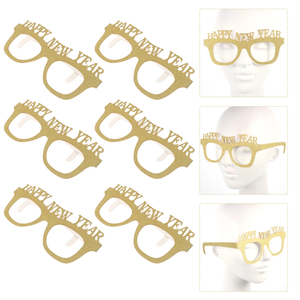 9pcs 2021 New Year Christmas Paper Eyeglasses Frame Performance Props Decor