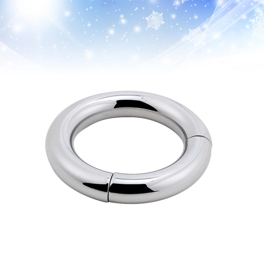 1PC Stainless Steel Ring Magnet Connected Penis Ring Ejaculation Retarded Toy Adult Supplies for Male (33mm)