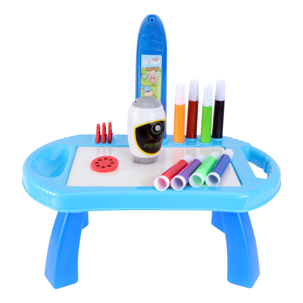 1 Set of Kids Drawing Board with Projector Early Education Toy (Random Color)