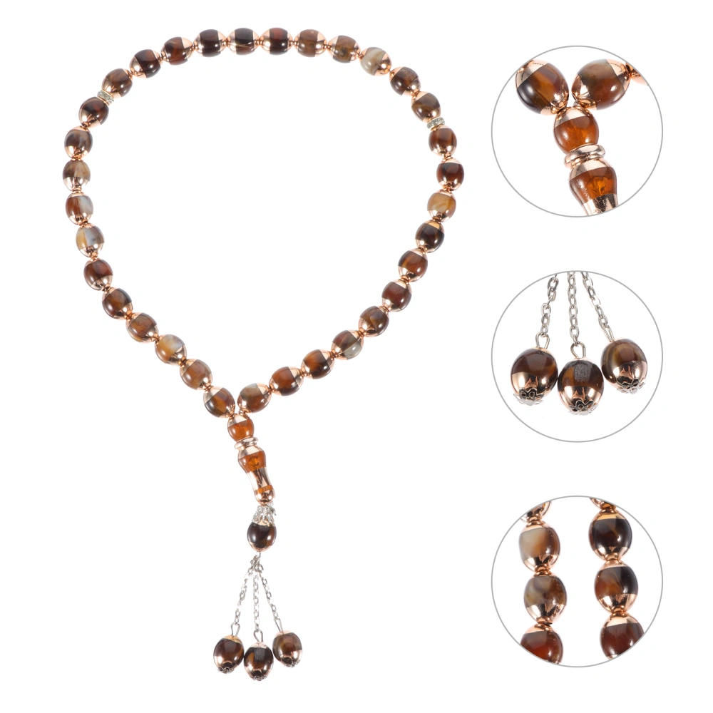 Muslim Prayer Beads Pilgrimage Natural Agate Beads Rosary Prayer Hand Chain