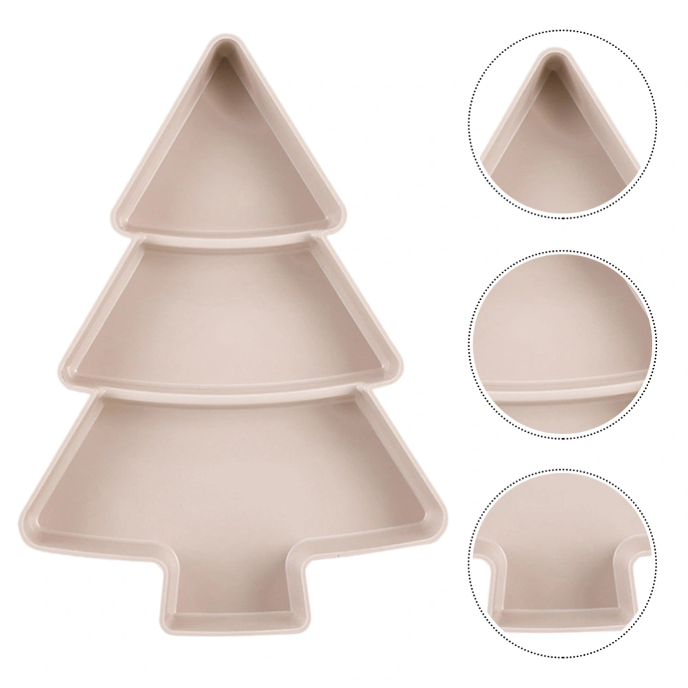 2Pcs Multifunction Christmas Tree Shape Fruit Plates Plastic Candy Snack Trays