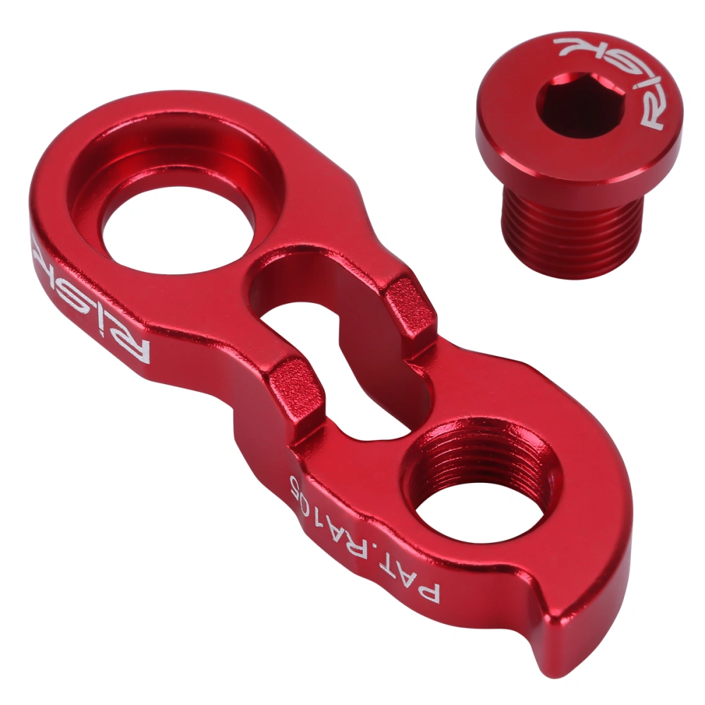 1 Set Bike Rear Derailleur Hanger Extender with Screw Derailleur Hanger Fit 34-52T Flywheel Aluminum Frame Hanger (Red)