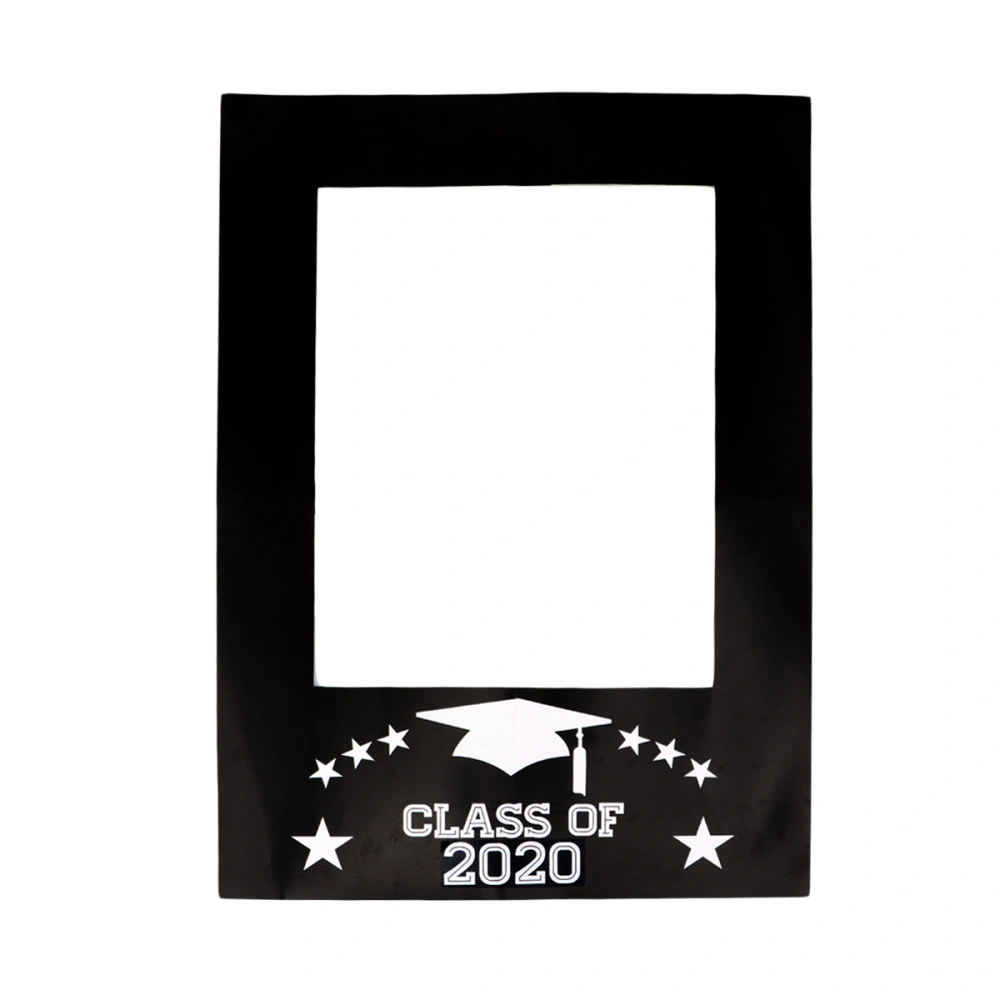 Graduation Photo Prop Creative Handheld Photo Frame Graduation Ceremony Ornaments for 2020 (Black)