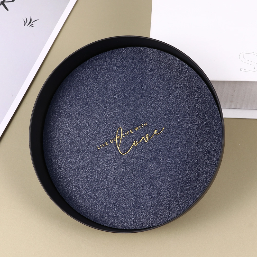 Nordic Style Jewelry Dish Decorative Trinket Tray Blue Round Plate Wedding Accessories Gift (Small)