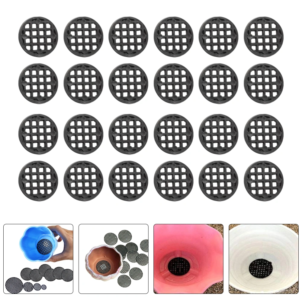 100pcs Planter Hole Mesh Pads Garden Flowerpot Mesh Pads Round Plant Pot Bottom Nets