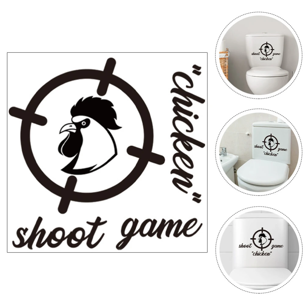 Funny Toilet Sticker Rooster Sticker for Bathroom Self-adhesive Toilet Decal