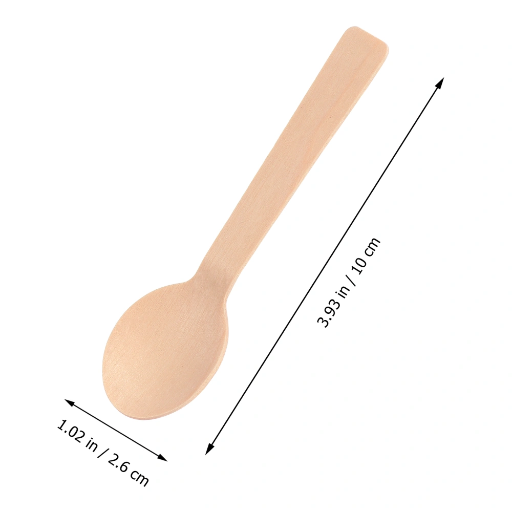 100pcs Disposable Wooden Spoons Party Tableware Natural Eco-friendly Spoons