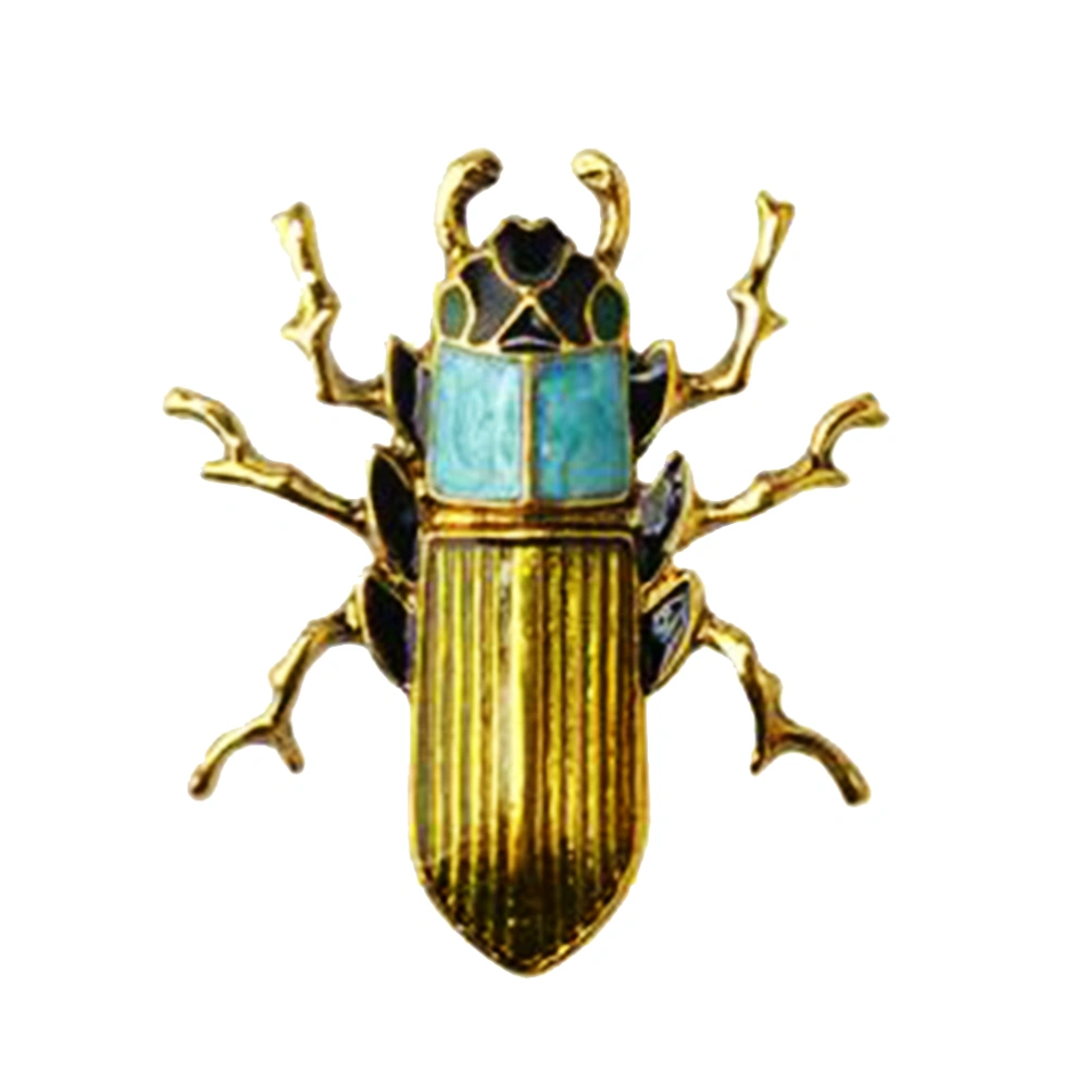 Enamel Beetle Brooch Pin Shiny Golden Alloy Lapel Pin Breastpin Jewelry for Wedding Banquet Party