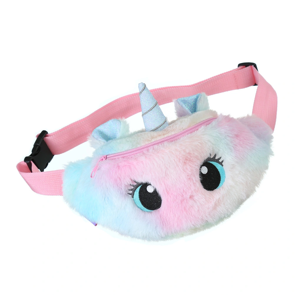 Colorful Plush Crossbody Bag Fashion Unicorn Waist Pack Big Eye Unicorn Chest Bag Delicate Shoulder Bag Girls Waist Bag