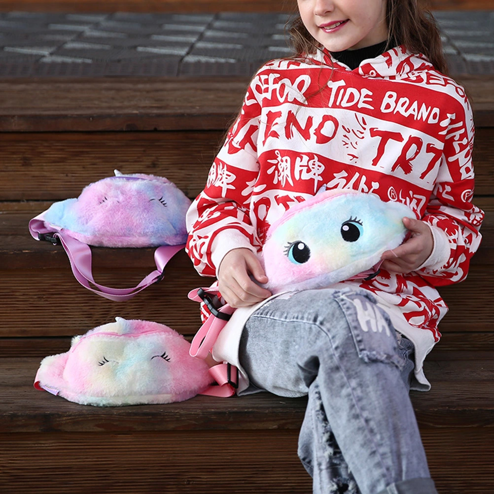 Colorful Plush Crossbody Bag Fashion Unicorn Waist Pack Big Eye Unicorn Chest Bag Delicate Shoulder Bag Girls Waist Bag