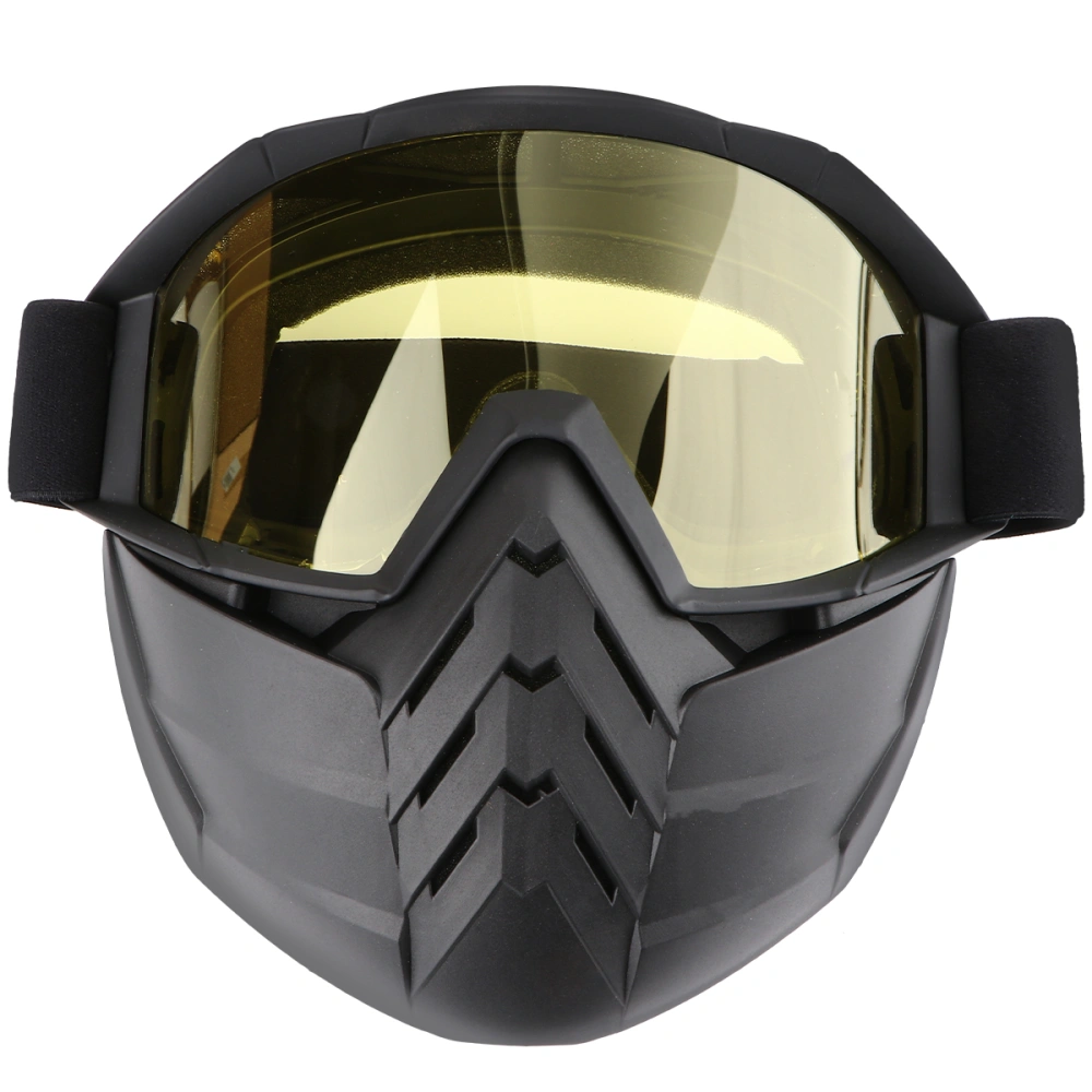 Motorbike Goggles Riding Simple Durable Outdoor Face Mask Protective Glasses for Women Men (Yellow and Black)