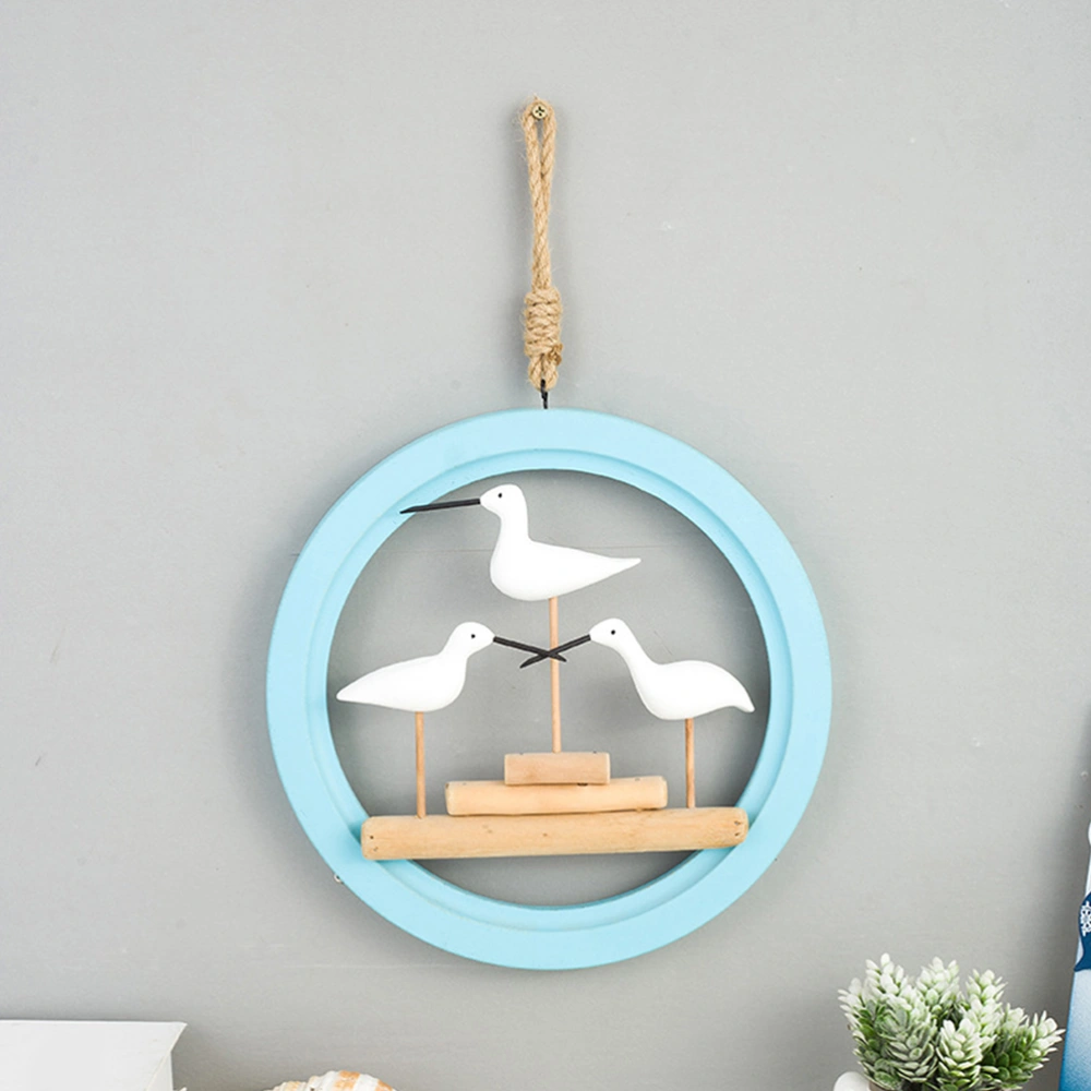 Wood Seabird Pendant Wall Hanging Ornament Nautical Mediterranean Style Wall Decor