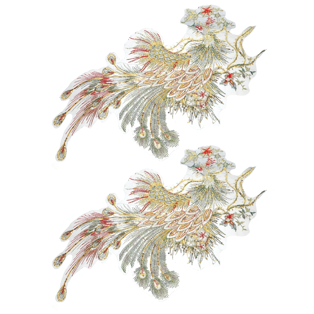 2Pcs Chinese Style Bird Animal Embroidery Patch DIY Embroidered Applique