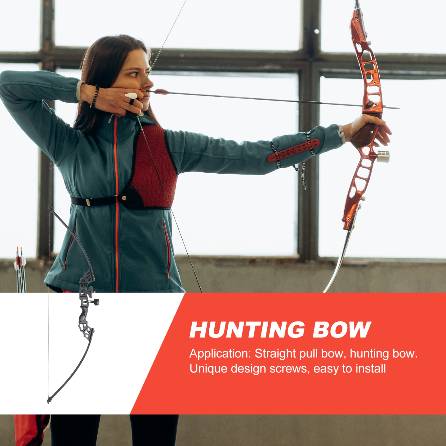 40lbs Take Down Straight Pull Hunting Bow for Archery Outdoor Hunting Practice (Black)