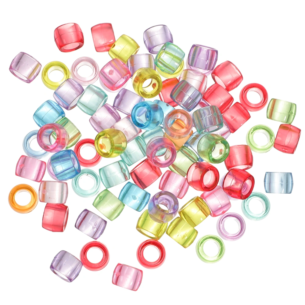 1 Pack of Multi-Colored Perforated Beads Rainbow Clear Beads with Hole DIY  Bracelet Necklace Beads