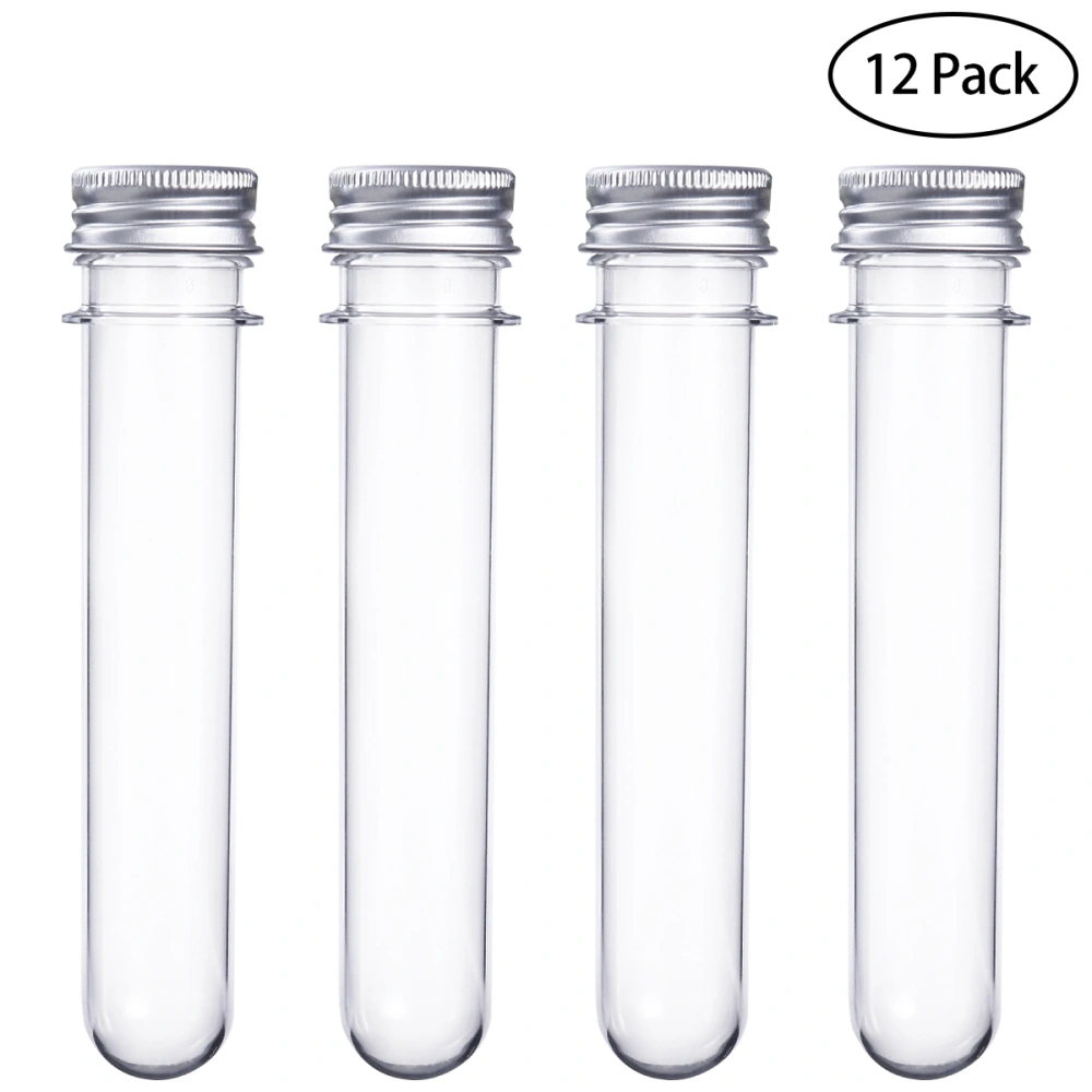 UEETEK 12pcs Plastic Test Tubes with Screw Caps 40ml Bath Salt Containers