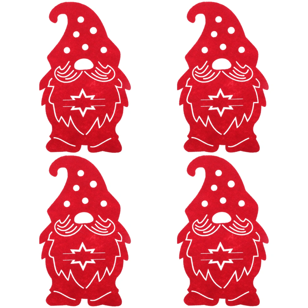 4pcs Christmas Cutlery Holder Pouches Felt Santa Claus Bags Utensil Holder Table Decors