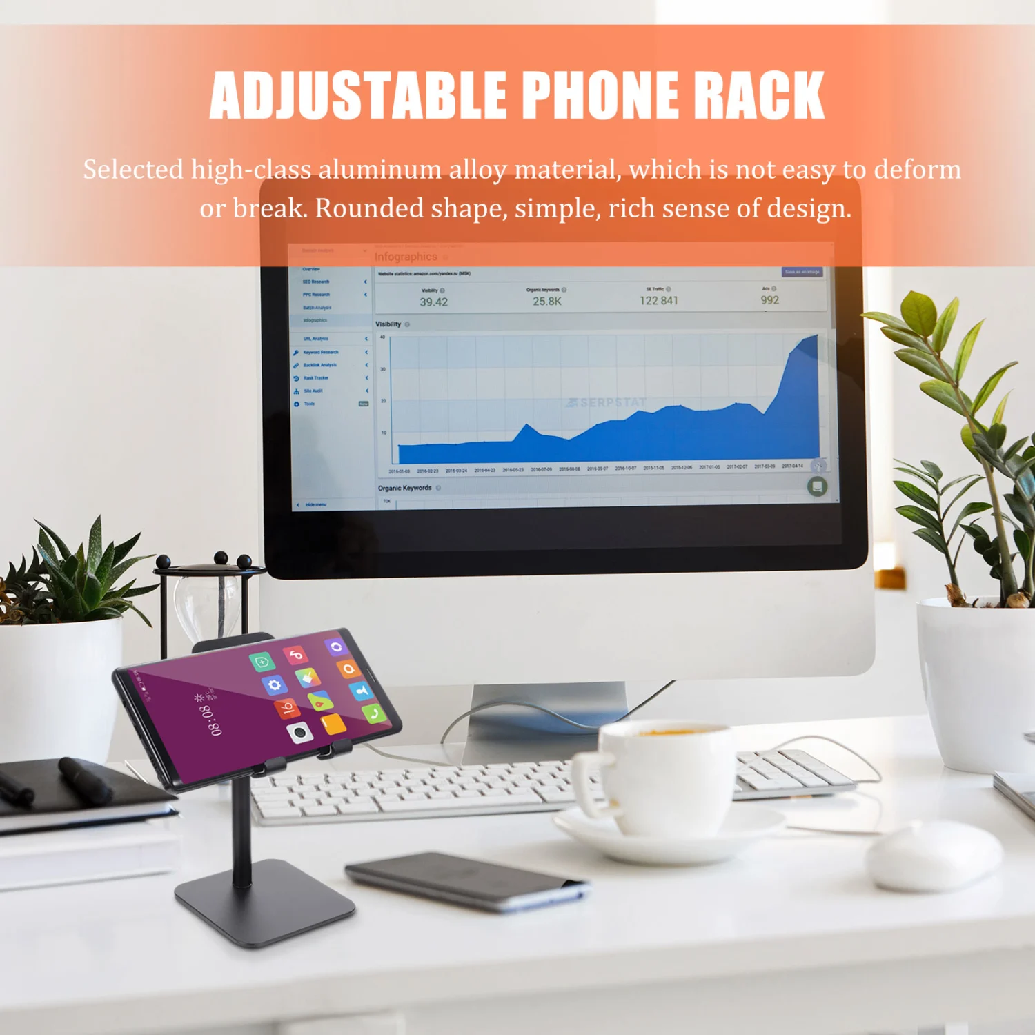 Aluminum Alloy Phone Holder Multifunctional Phone Stand Adjustable Phone Rack