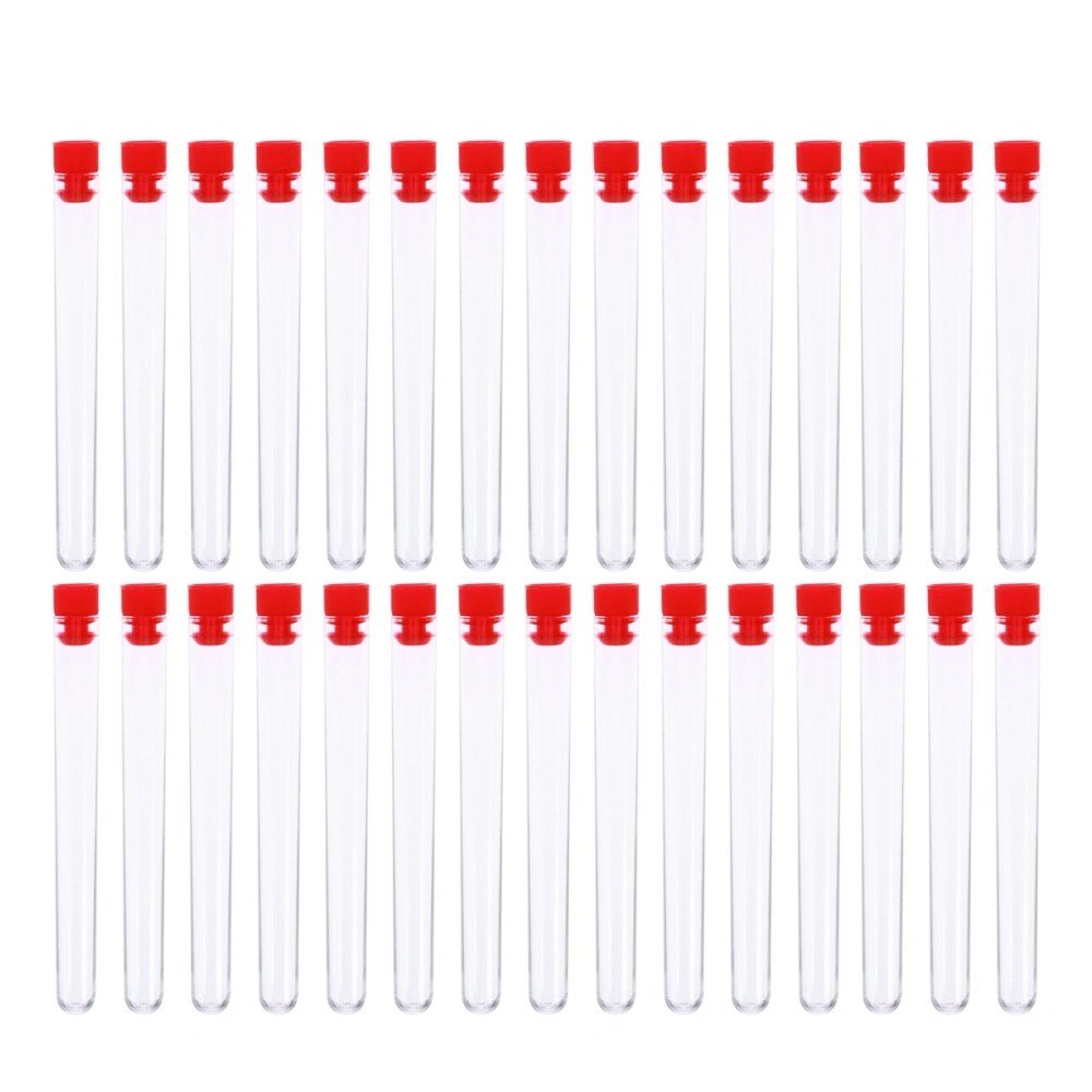 60Pcs 13.6cm Plastic Clear Test Tube with Lid for Scientific Experiments Party Candy Storage