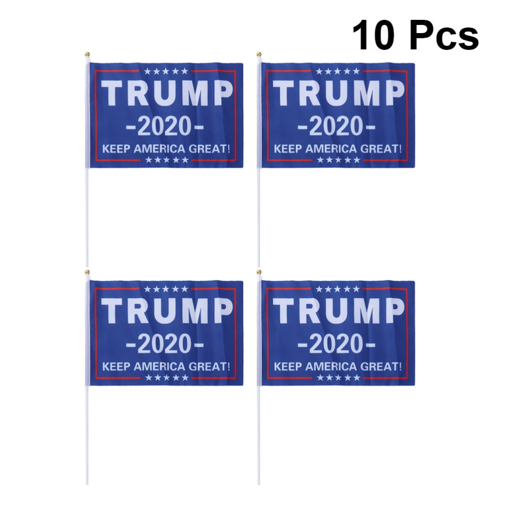 10pcs 20cm Small Hand Flags Trump 2020 Flag United States Presidential Election Accessary Bunting Trump Flag Portable Banner