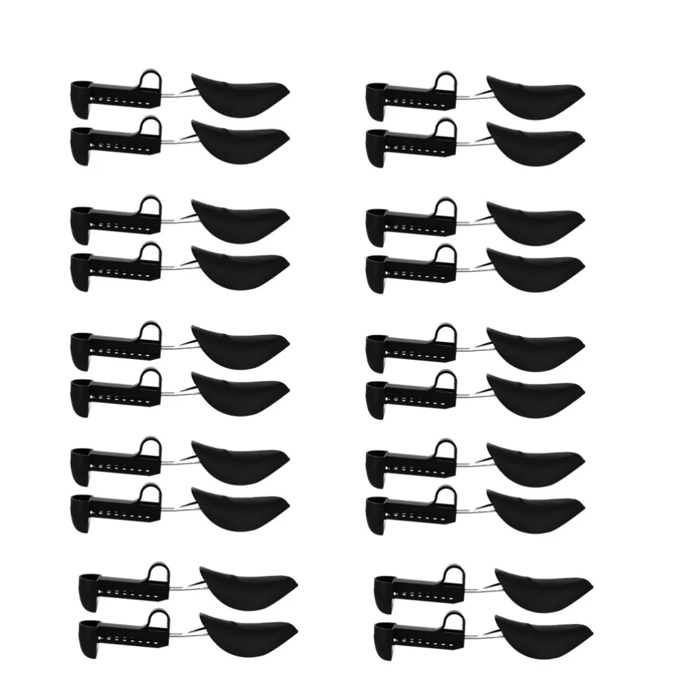 10 Pairs Adjustable Plastic Shape Shoe Stretcher Professional Shoe Tree Shaper Shoe Shape Keeper for Women Home Travel Shoe Supplies (Black)