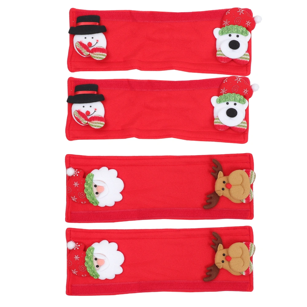 4pcs Christmas Kitchen Decors  Refrigerator Handle Covers Oven Handle Decor