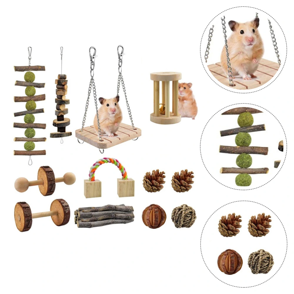 12Pcs Hamster Toy Wood Pet Toy Rabbit Plaything Hamster Ladder Toy Pet Supplies